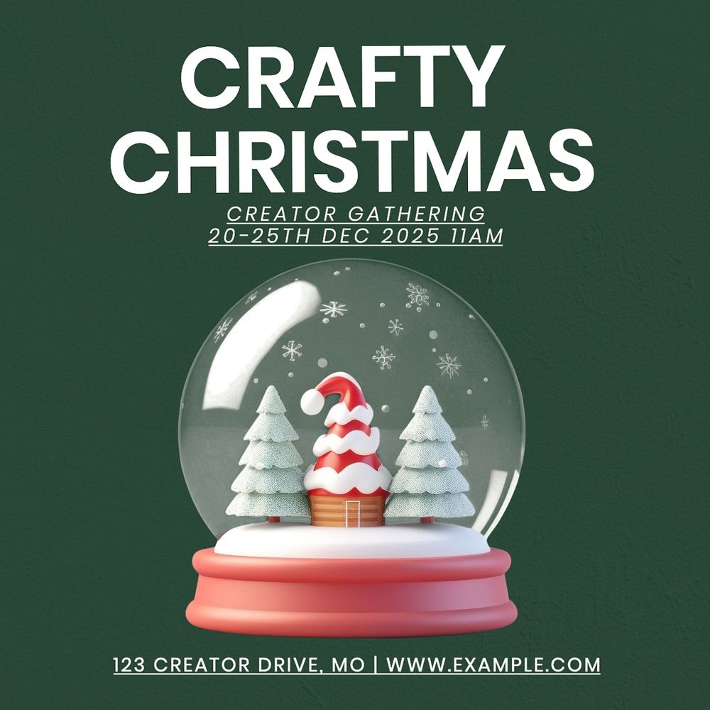 Crafty Christmas post template, editable social media design