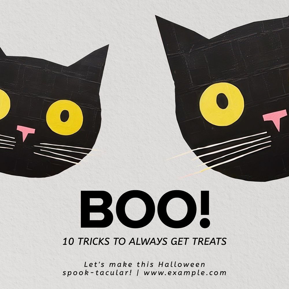 Halloween tricks Facebook post template, editable design