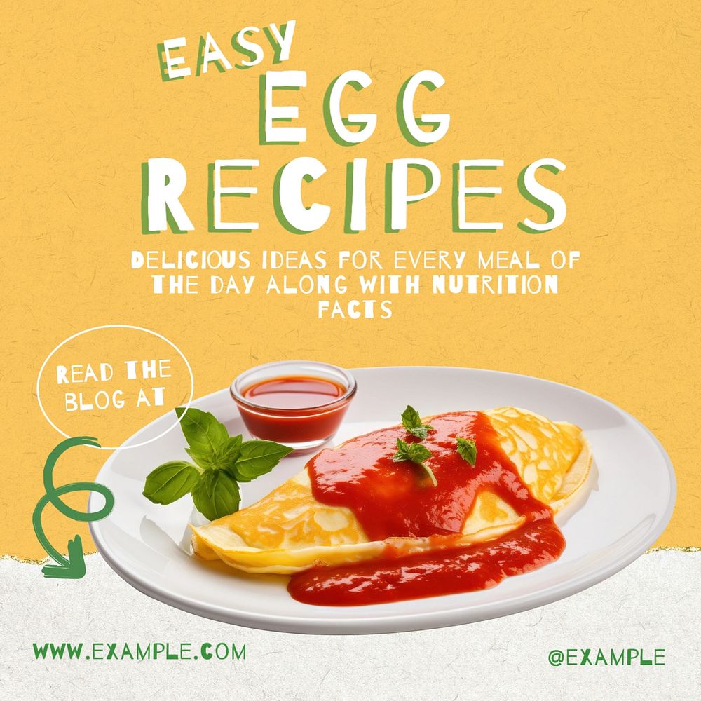 Easy egg recipes Instagram post template