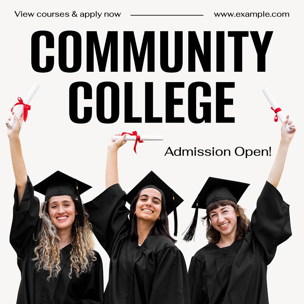 Community college Facebook post template, editable design