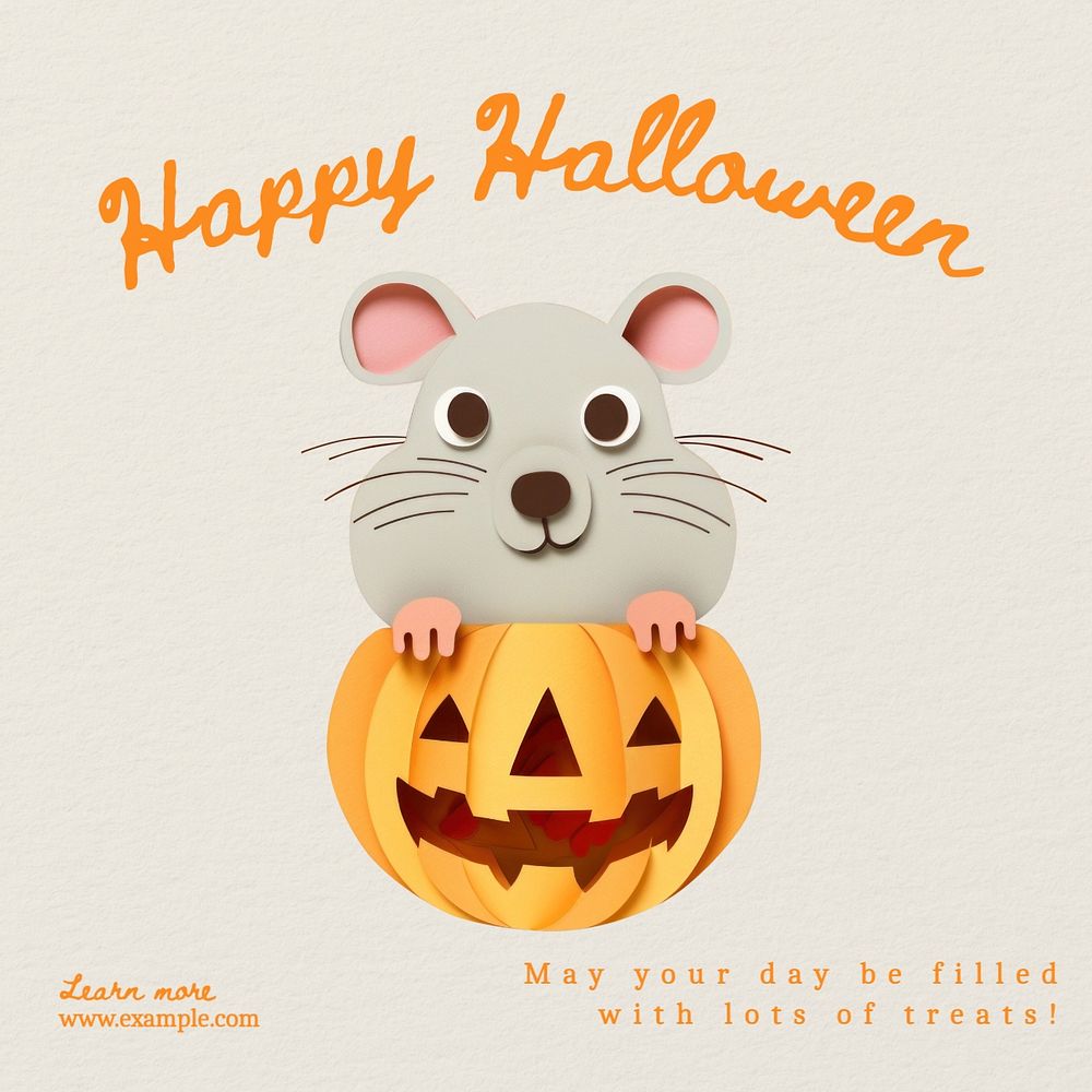 Happy Halloween Facebook post template, editable design