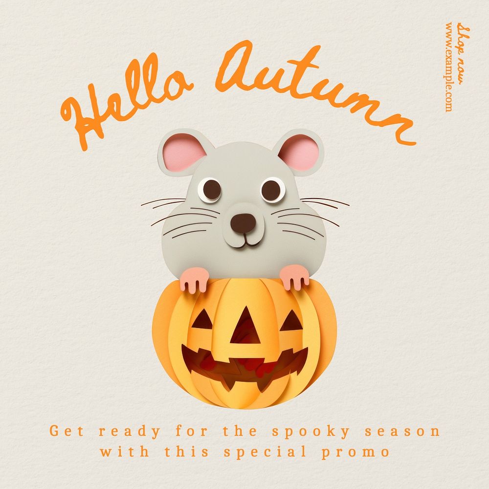 Autumn promo Facebook post template, editable design