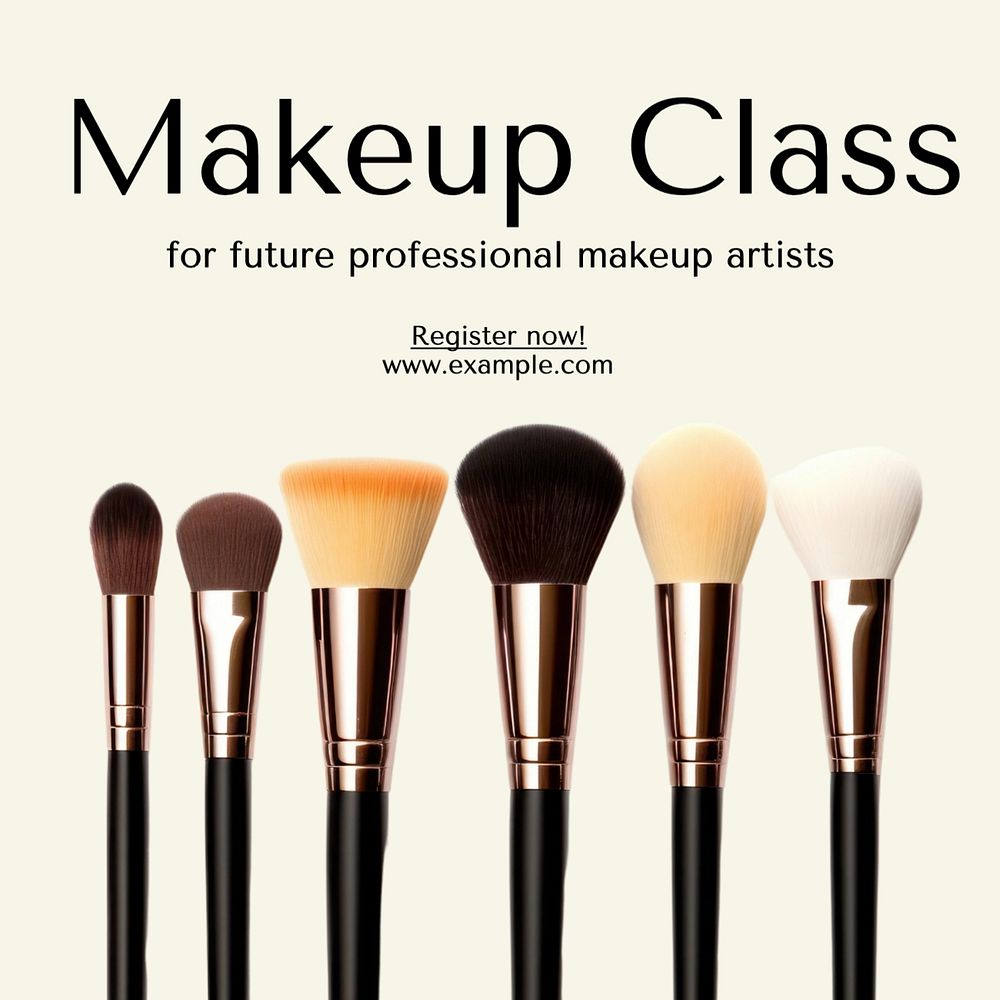 Makeup class Facebook post template, editable design