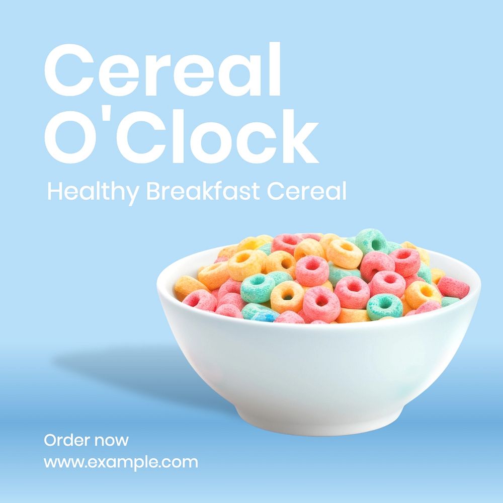 Cereal blog Facebook post template, editable design