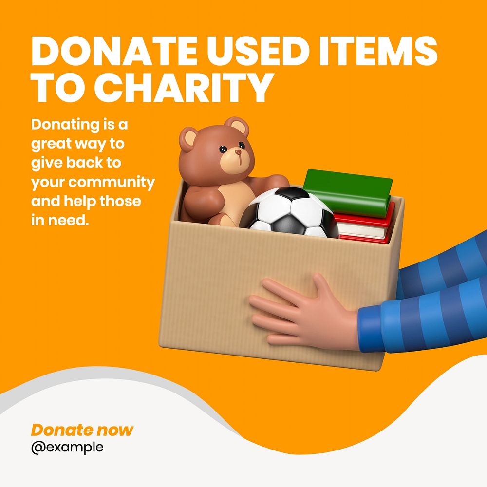 Donate to charity Instagram post template, editable text