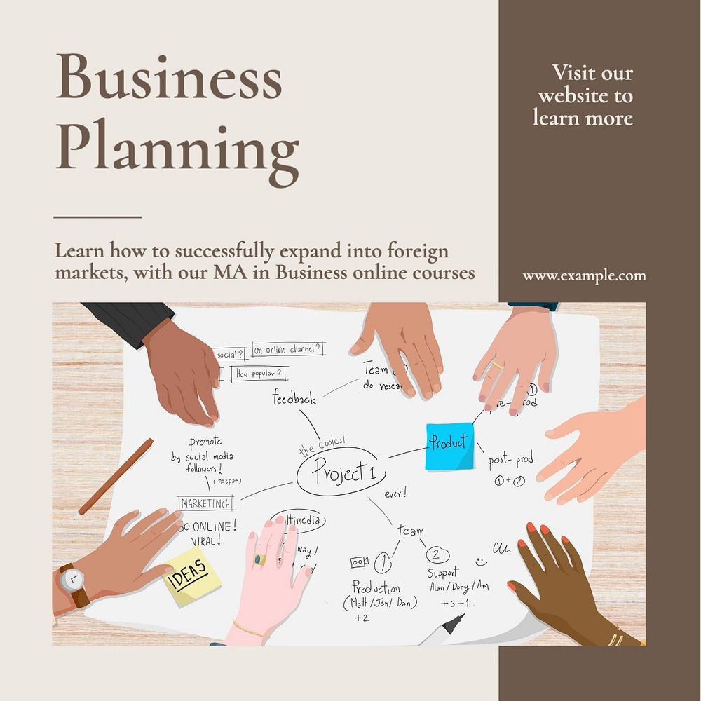 Business planning Facebook post template, editable design