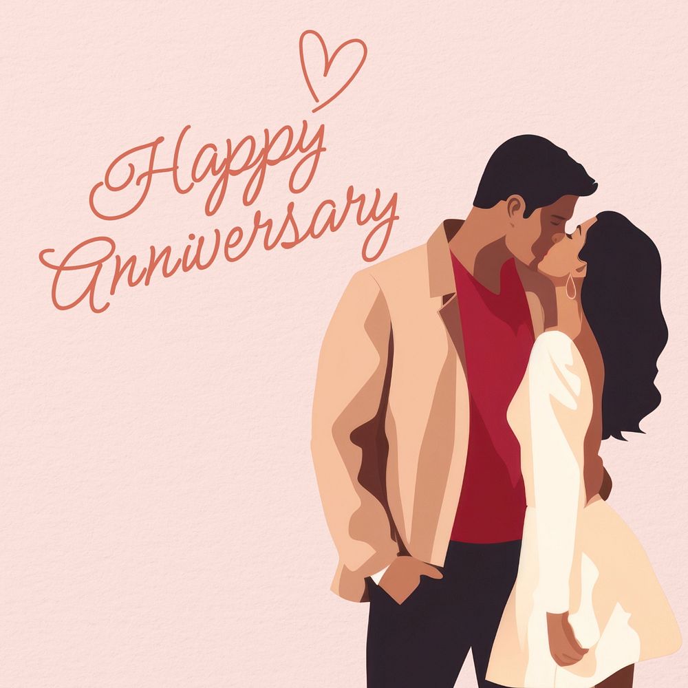 Happy anniversary post template, editable social media design