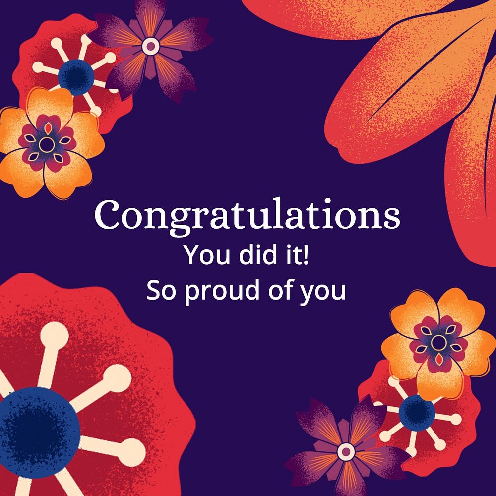 Congratulations Instagram post template, editable text