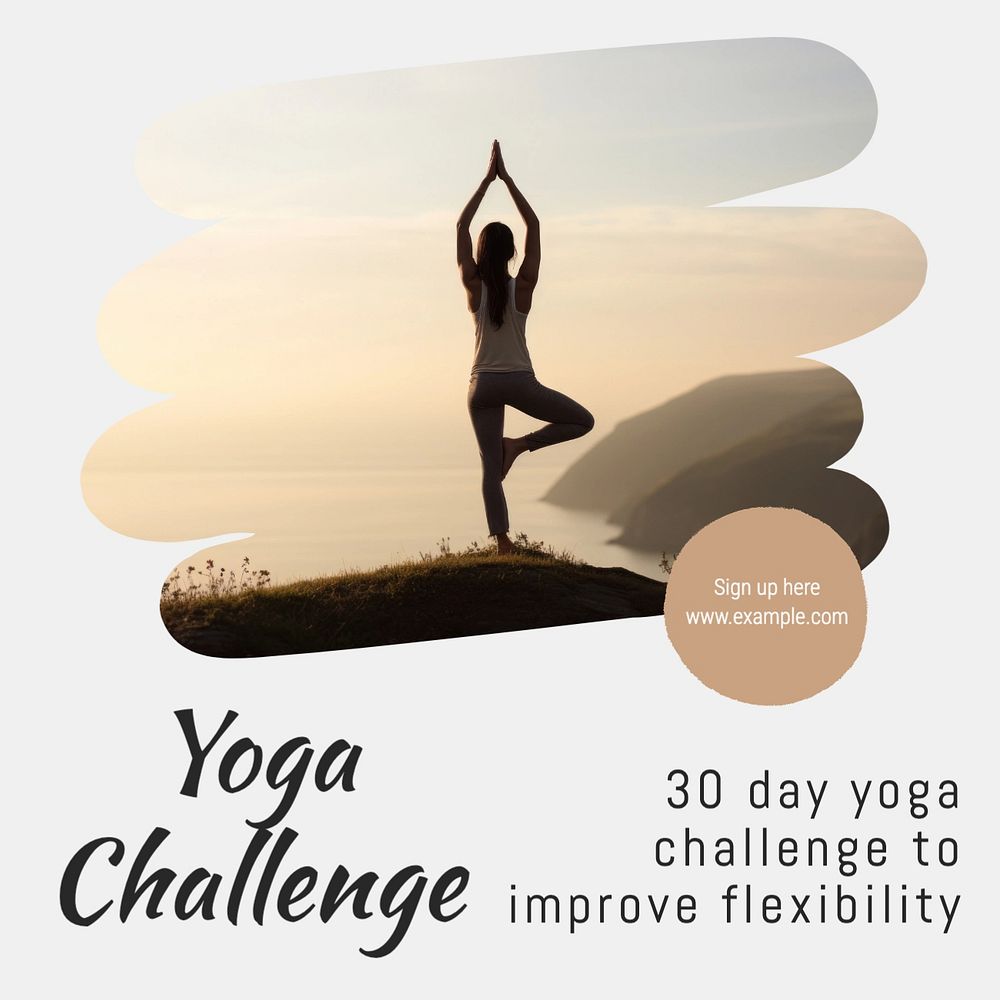 Yoga challenge Facebook post template