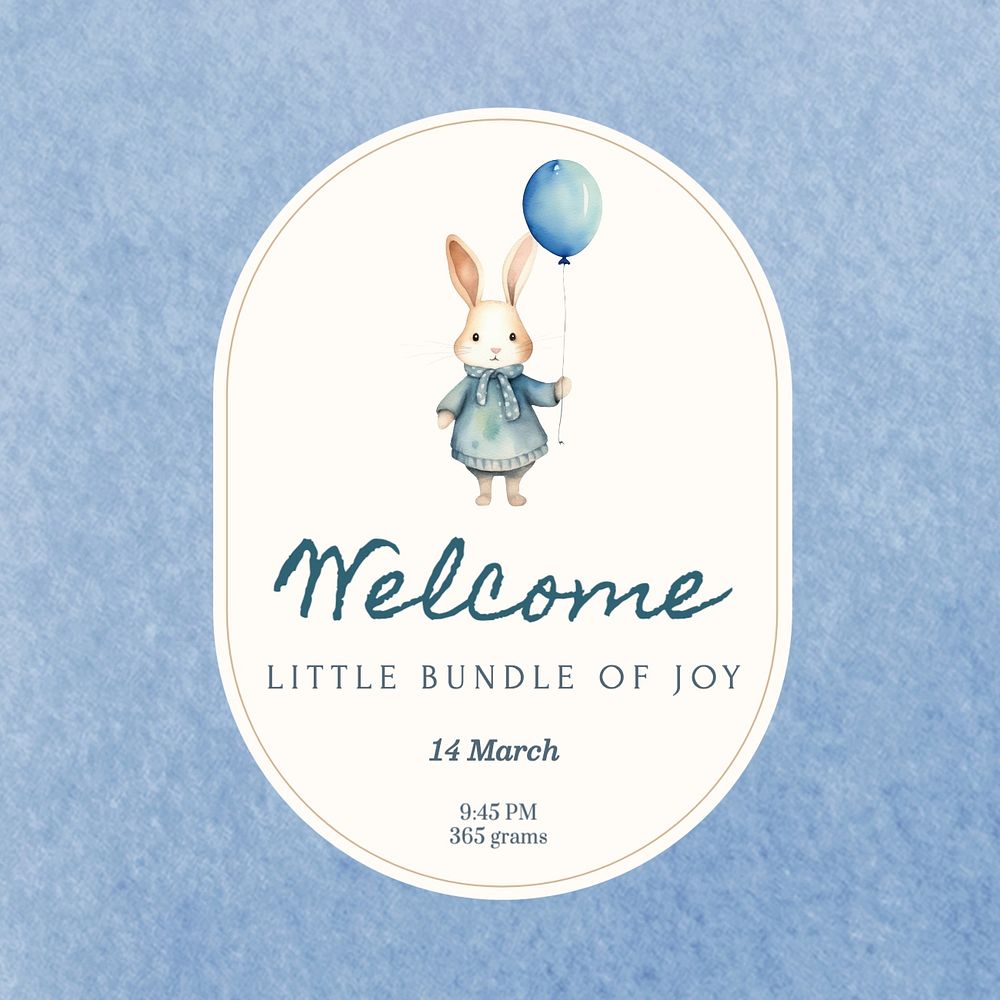 Welcome baby Facebook post template, editable design