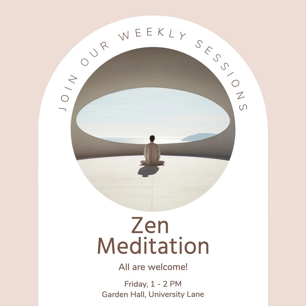 Zen meditation Facebook post template