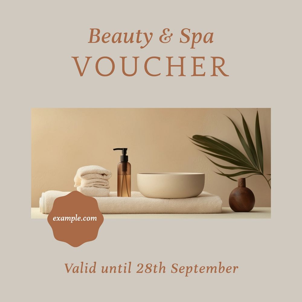 Beauty & spa voucher Facebook post template