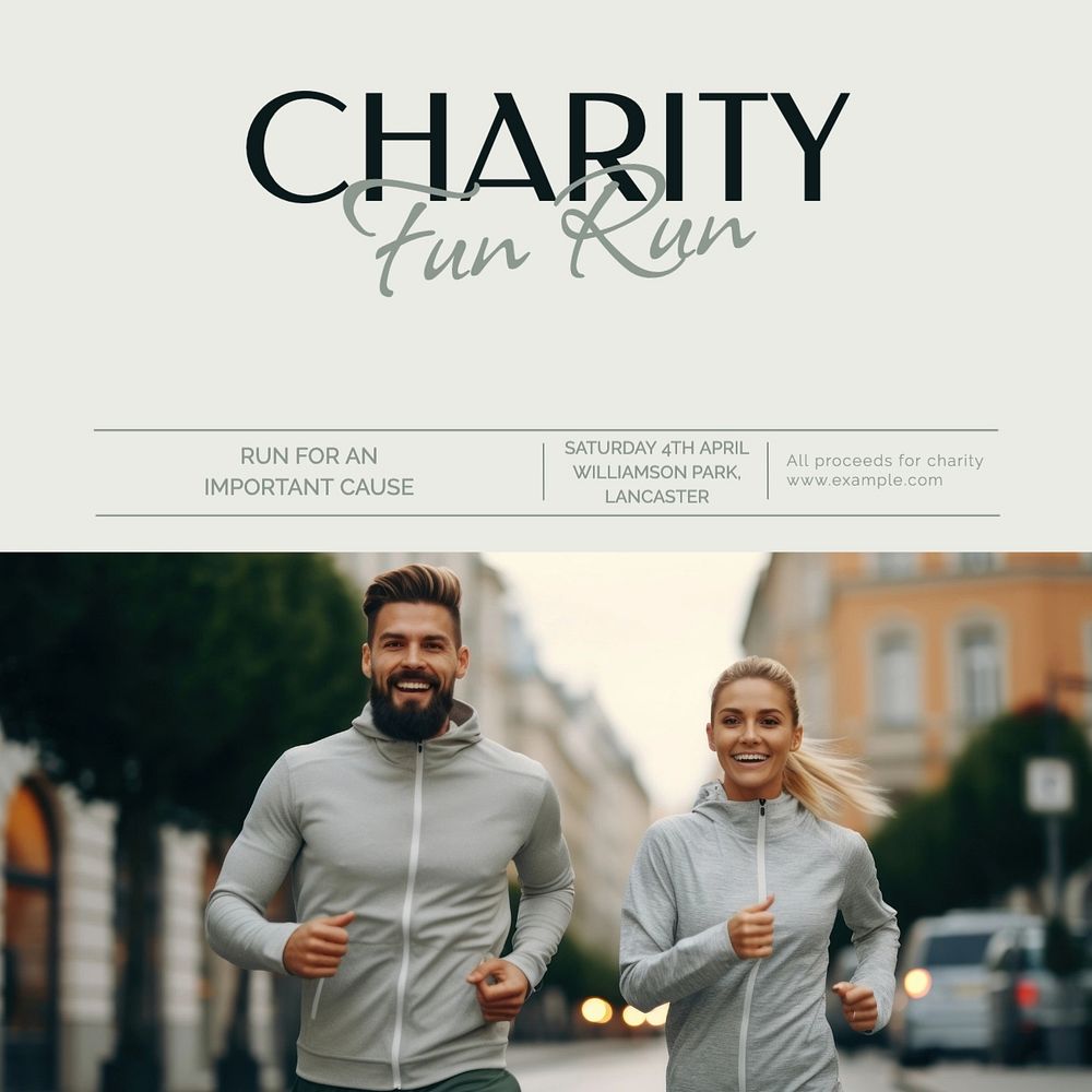 Charity run Facebook post template