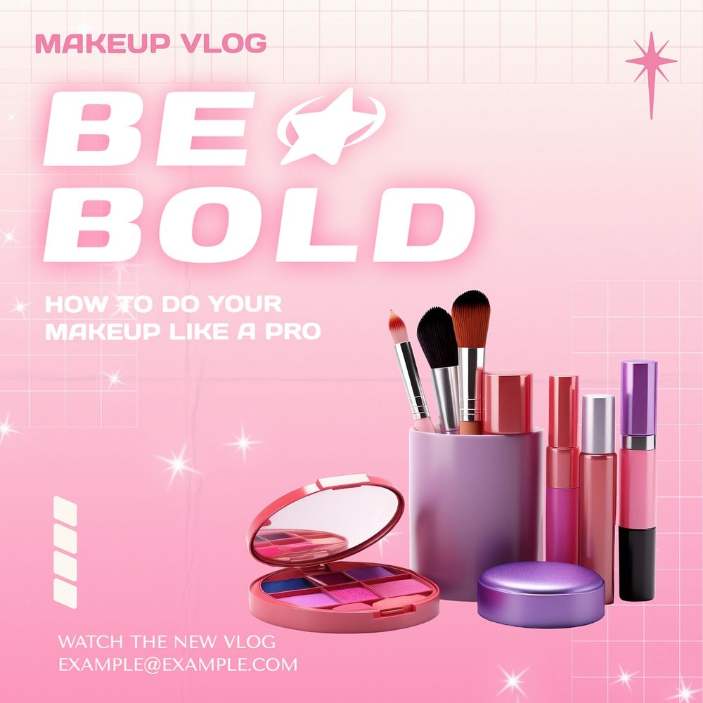 Makeup artist hiring Instagram post template, editable text