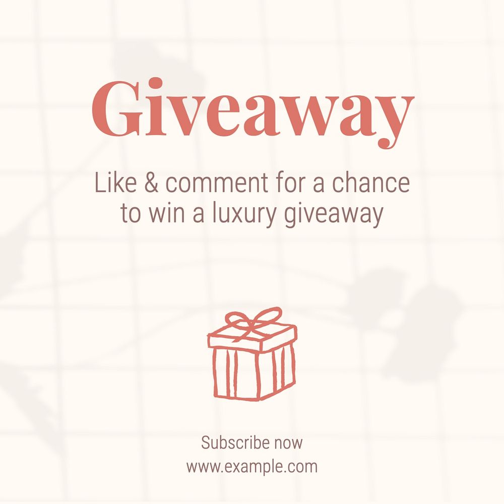 Giveaway Instagram post template, editable text