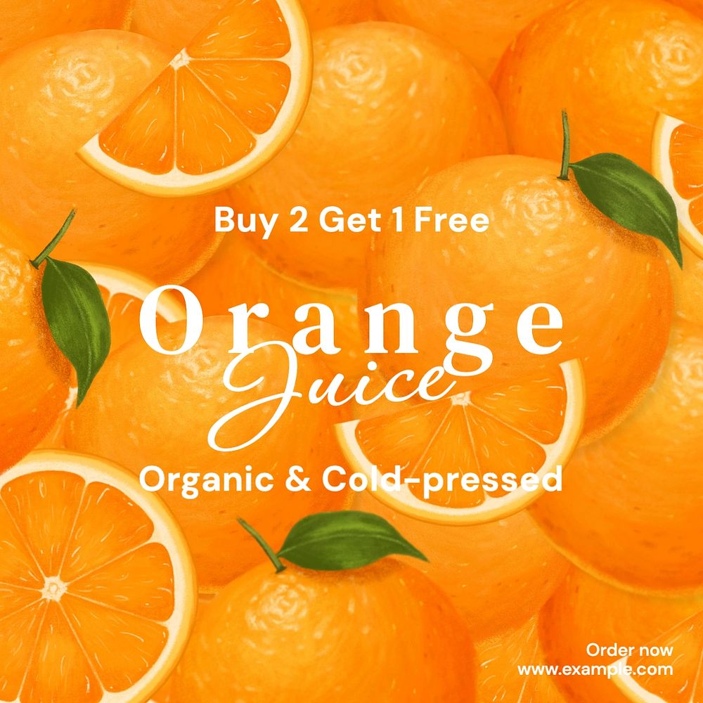 Orange juice Facebook post template, editable design