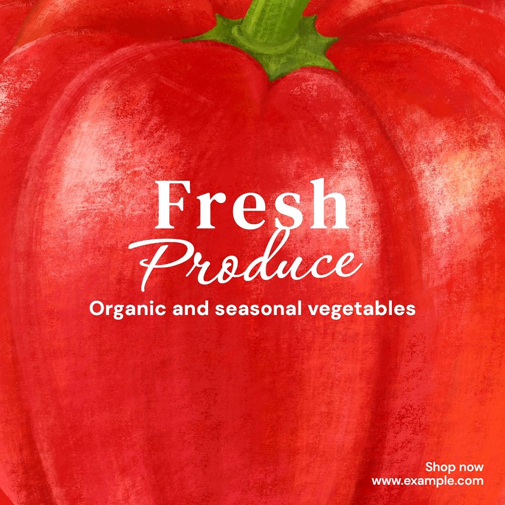 Fresh produce Facebook post template, editable design