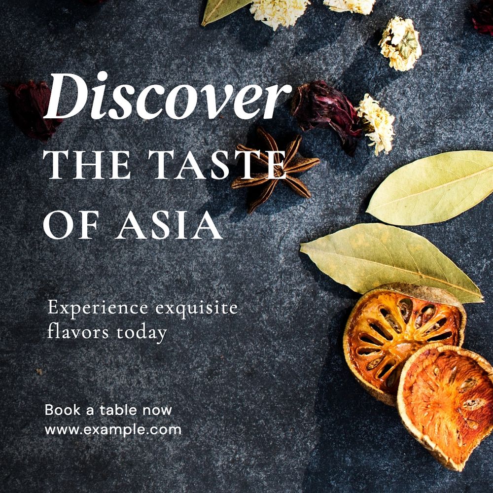 Asian taste Facebook post template, editable design