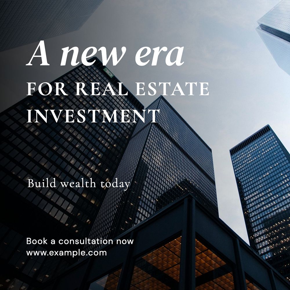 Real estate investment Facebook post template, editable design