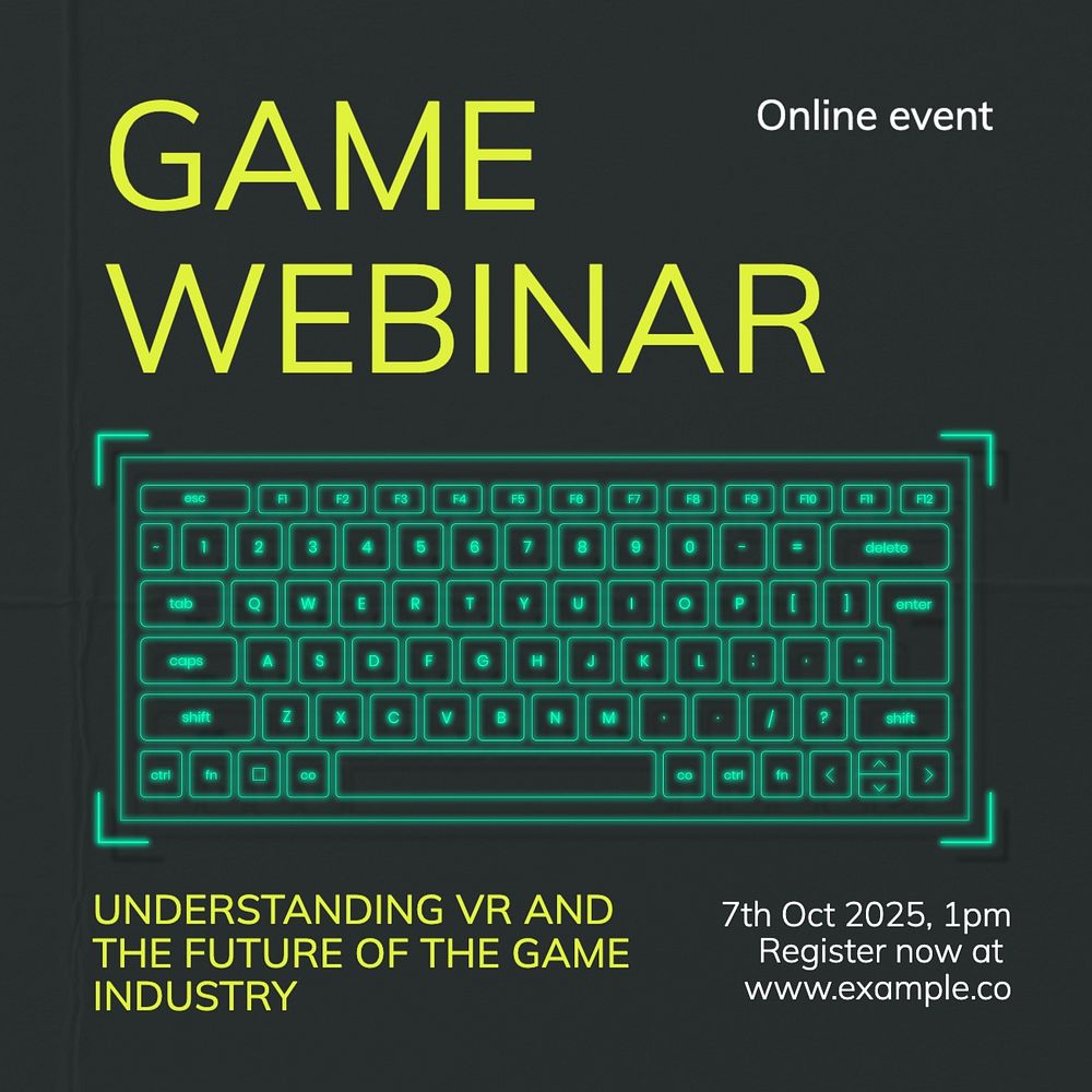 Game webinar Instagram post template