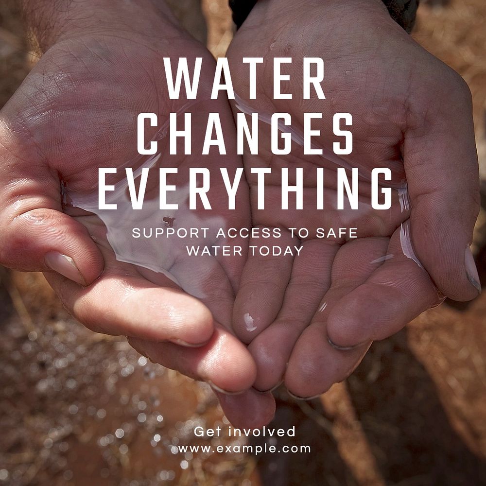 Safe water Facebook post template, editable design