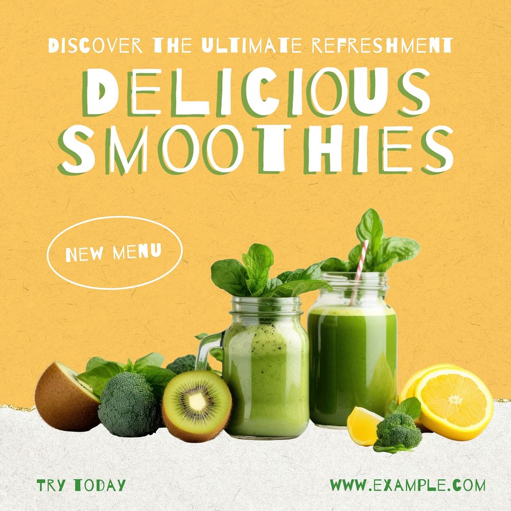 Delicious smoothies Instagram post template