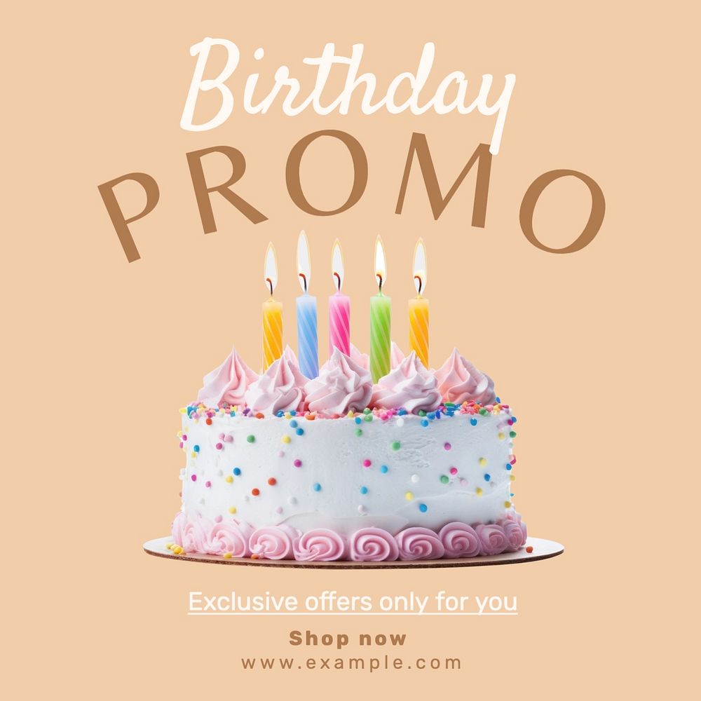 Birthday promo Instagram post template