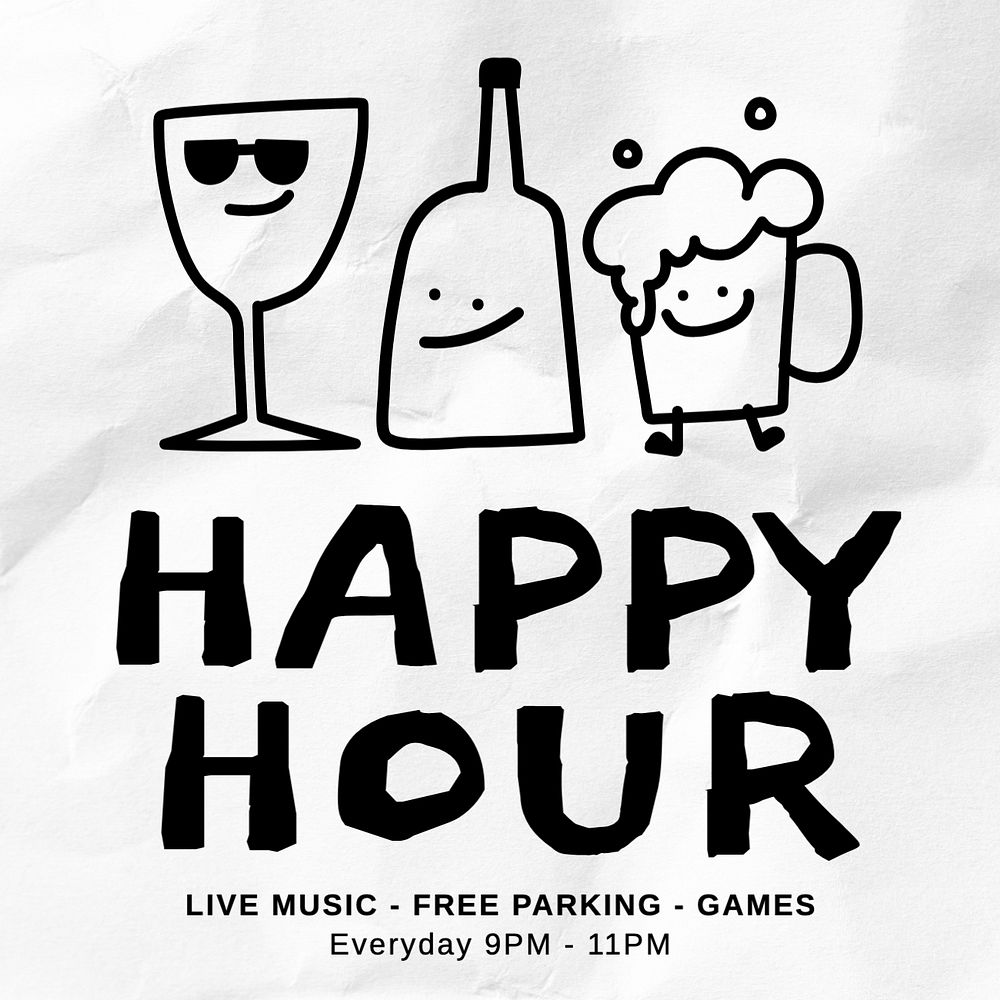 Happy hour Instagram post template