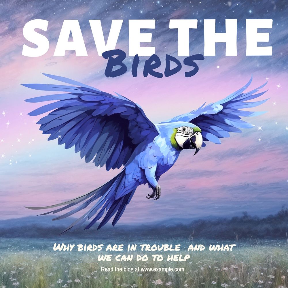 Save the birds Facebook post template