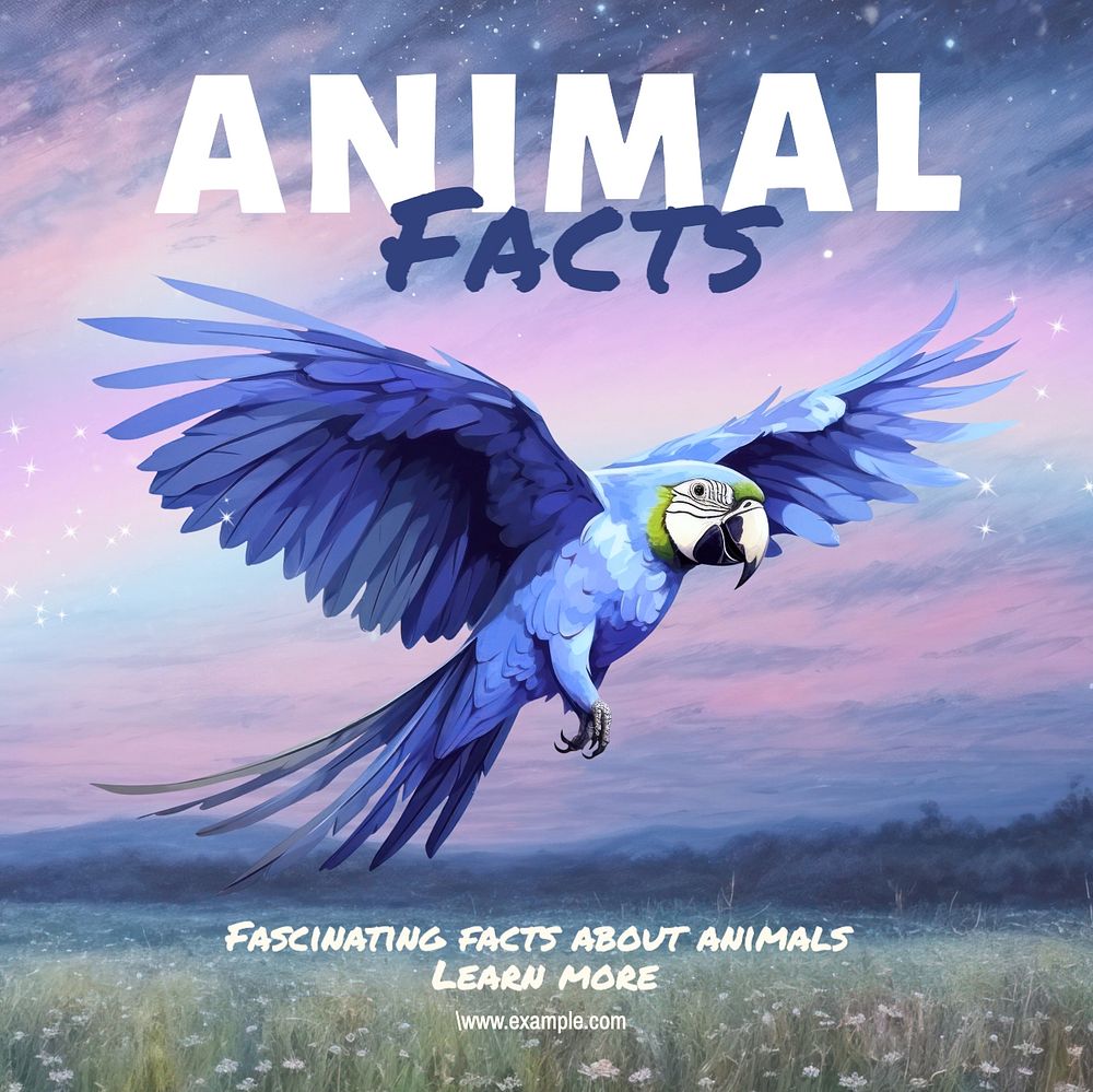 Animal facts Facebook post template