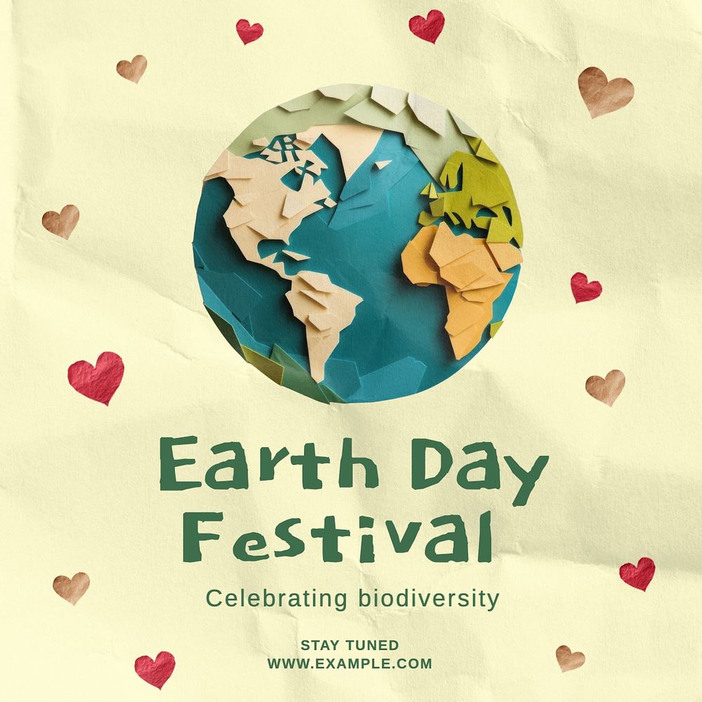 Earth Day Instagram post template, editable text