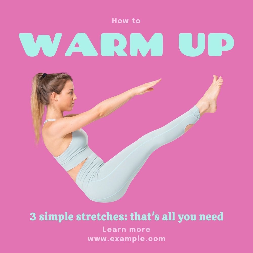 Warm up stretches Instagram post template