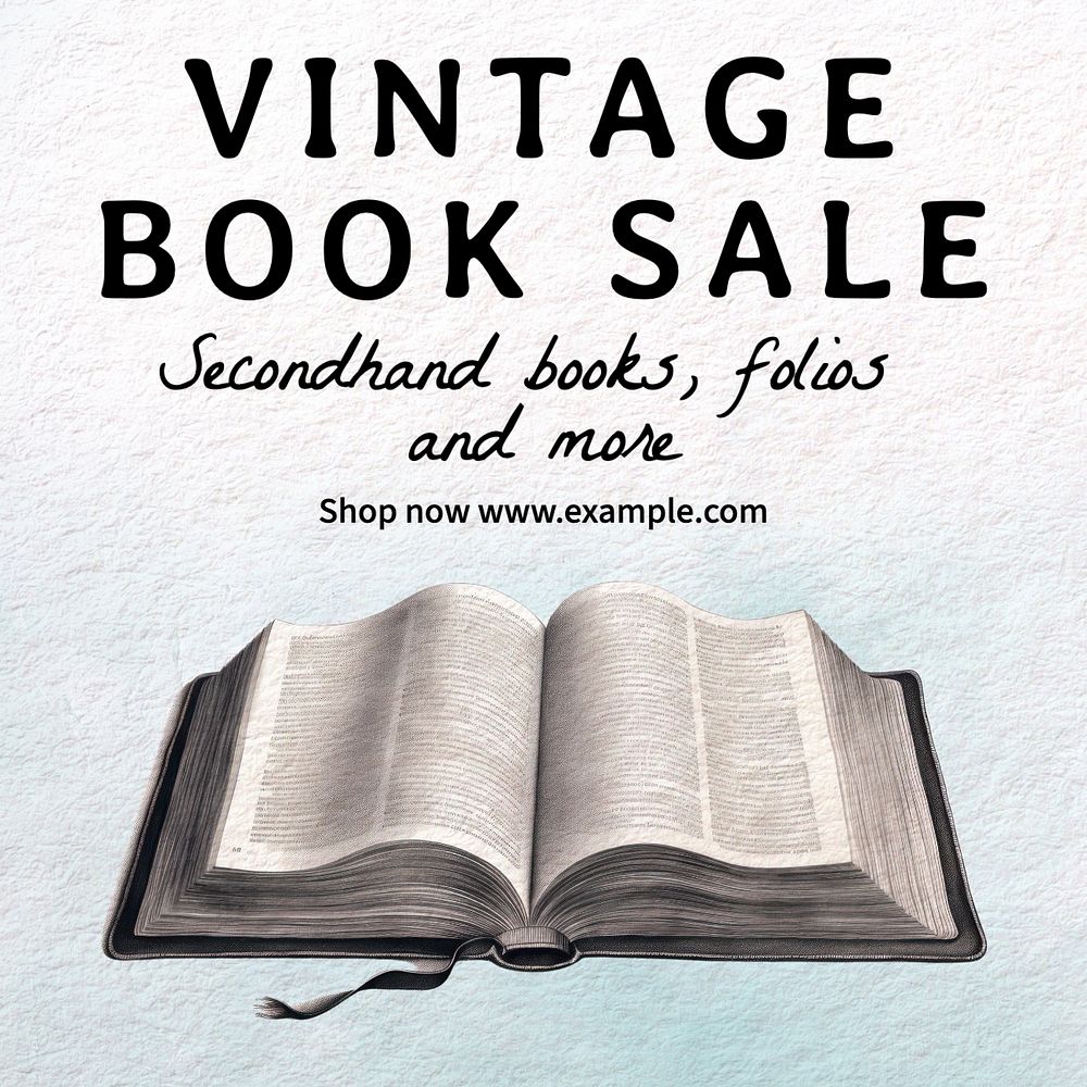 Vintage book sale Instagram post template