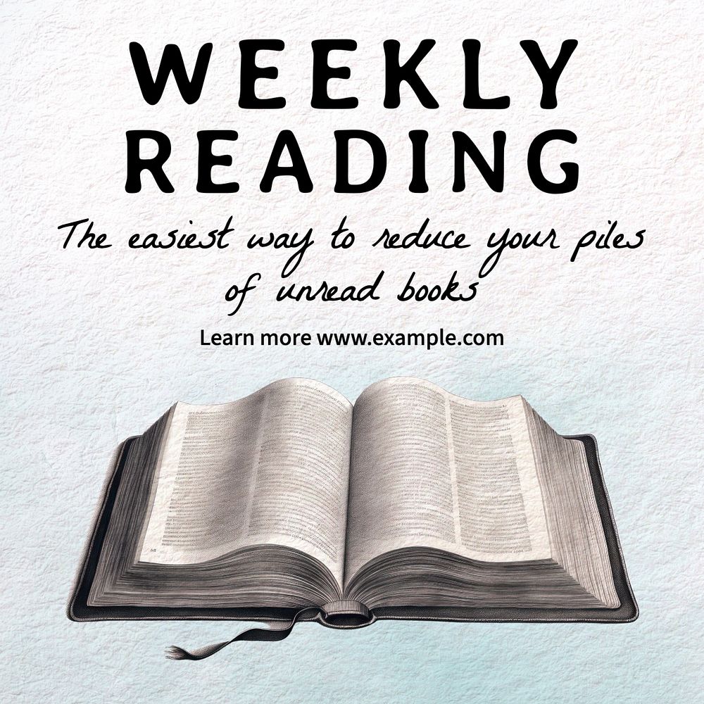 Weekly reading Instagram post template