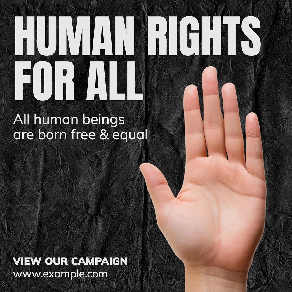 Human rights & equality Instagram post template, editable text