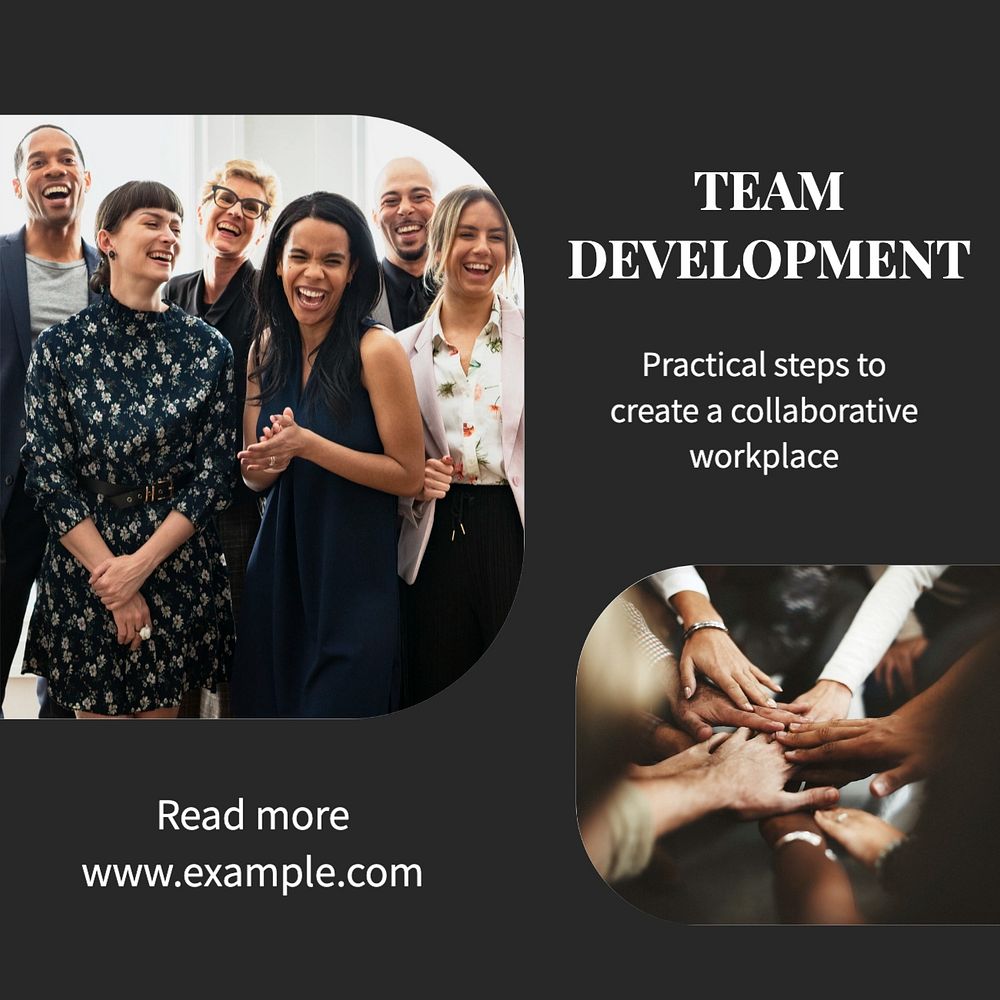 Team development Facebook post template, editable design