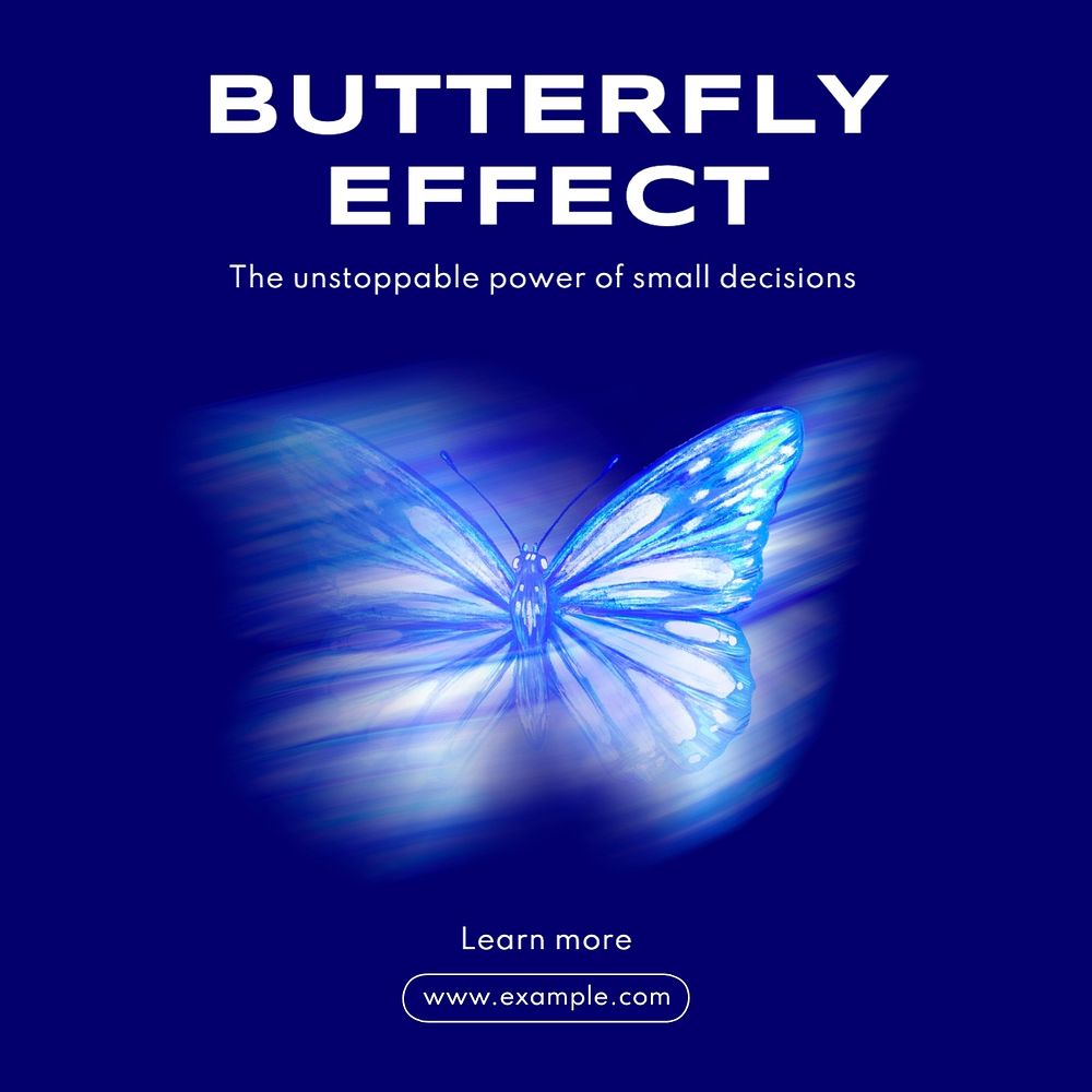 Butterfly effect Instagram post template, editable text