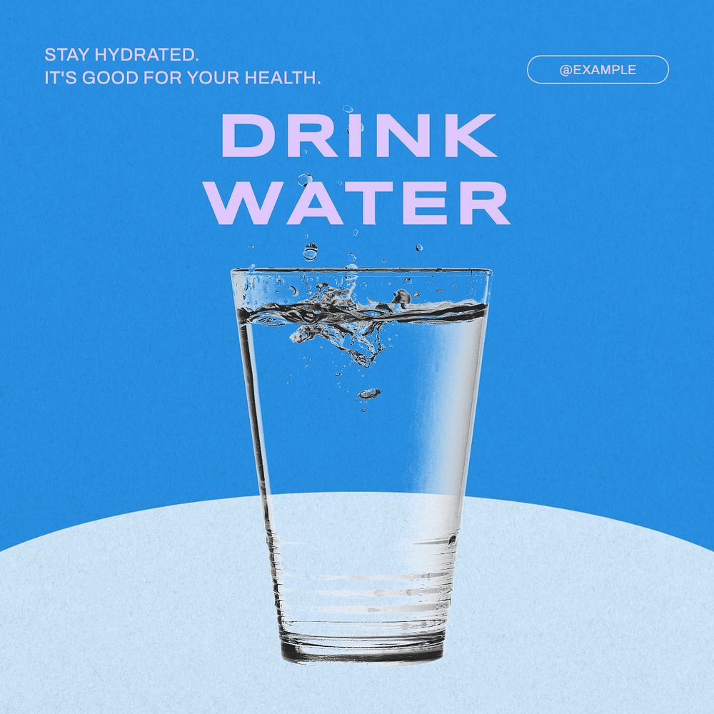 Drink water Instagram post template, editable text