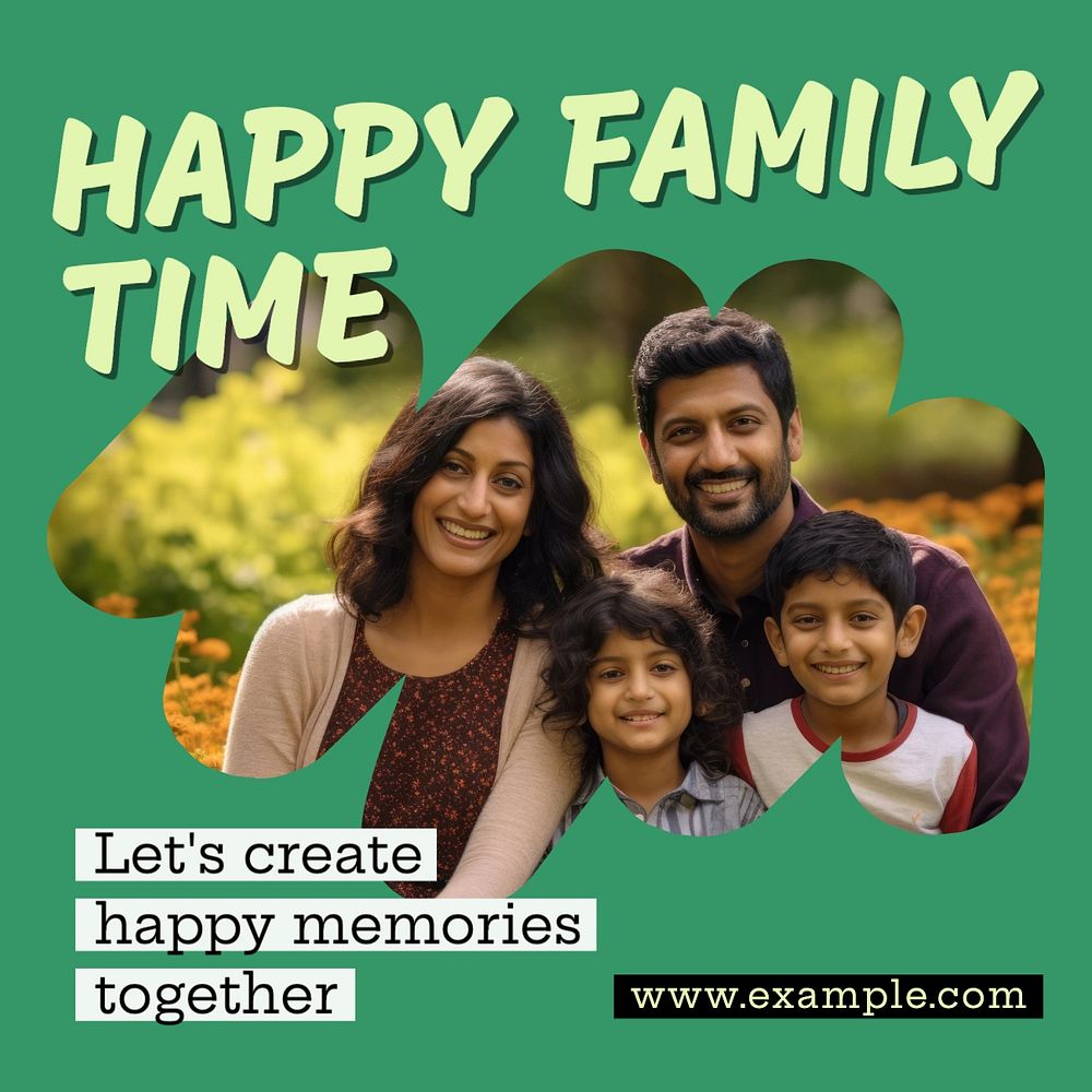 Happy family time Facebook post template, editable design