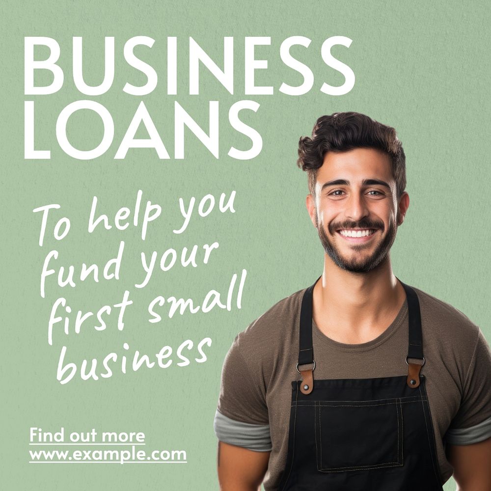 Business loans Facebook post template, editable design