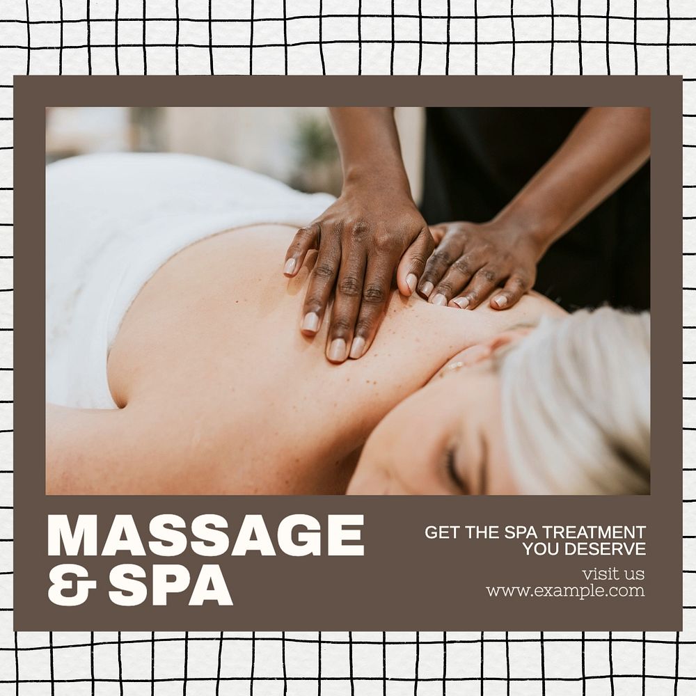 Massage & spa Facebook post template, editable design