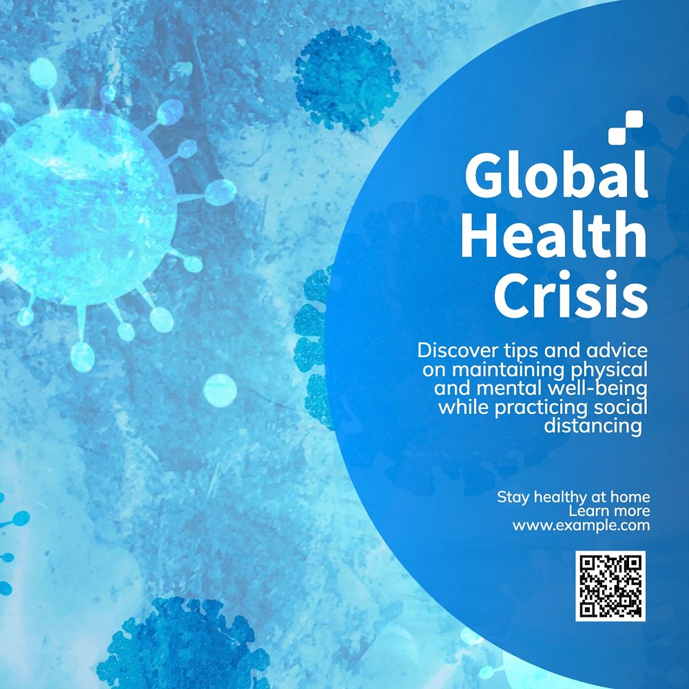 Global health crisis Instagram post template, editable text