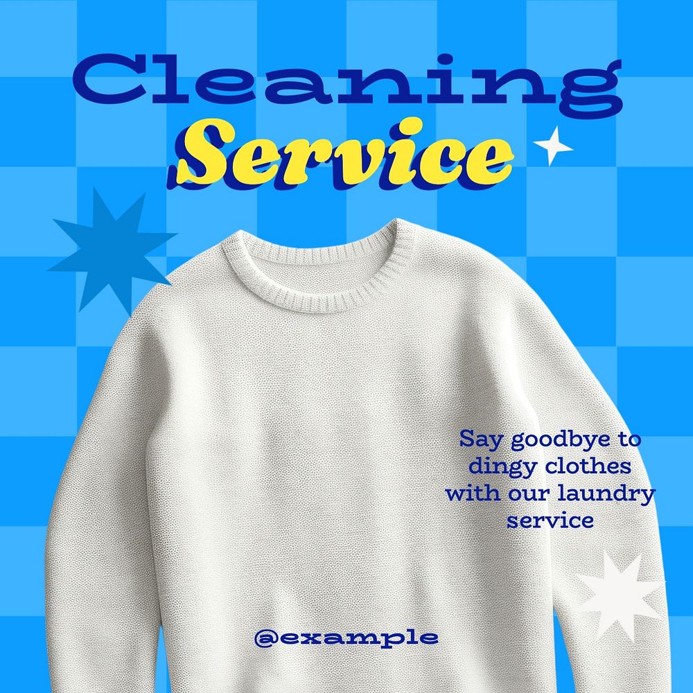 Cleaning service Instagram post template, editable text