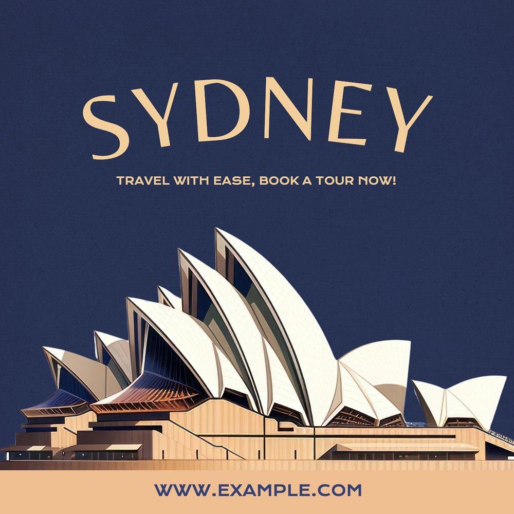 Sydney travel Instagram post template, editable text