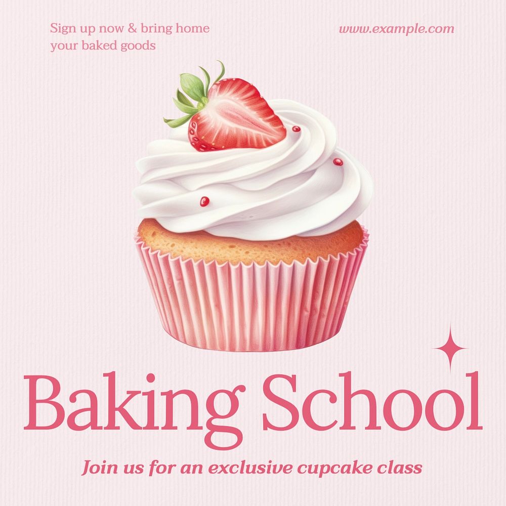 Baking school Instagram post template