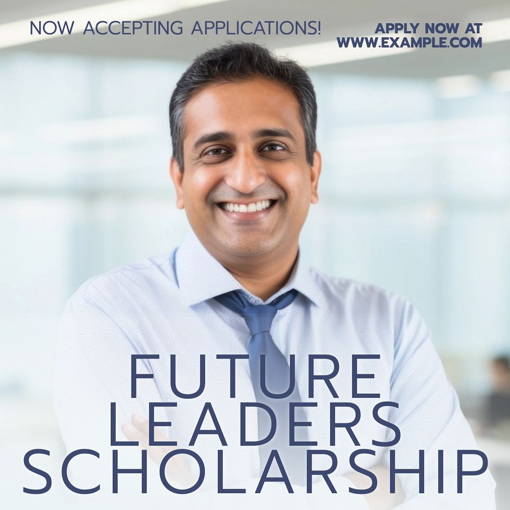 Future leaders scholarship Facebook post template, editable design