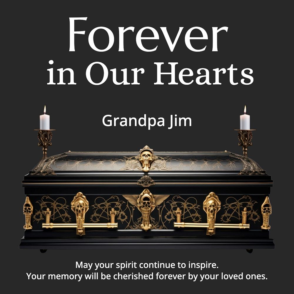 Bereavement Instagram post template, editable text