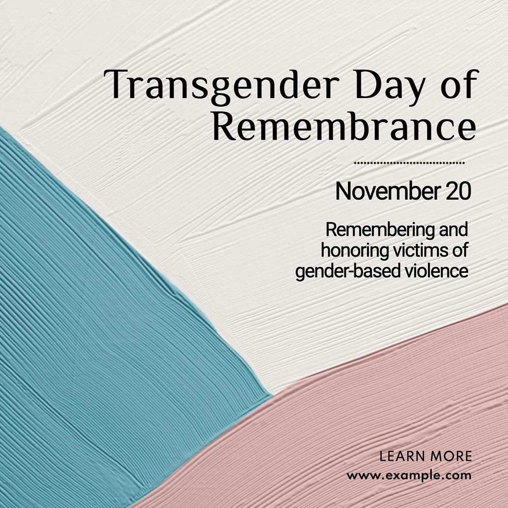 Transgender day Instagram post template, editable text