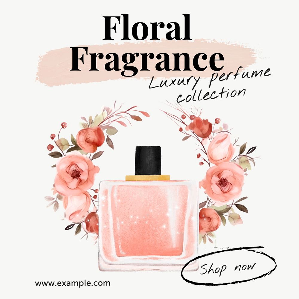 Floral fragrance Instagram post template