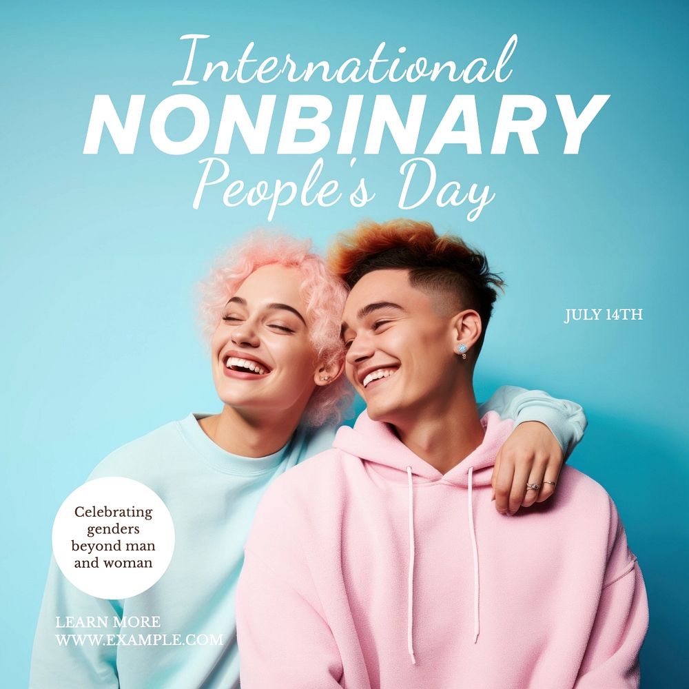 Non-binary day Instagram post template, editable text